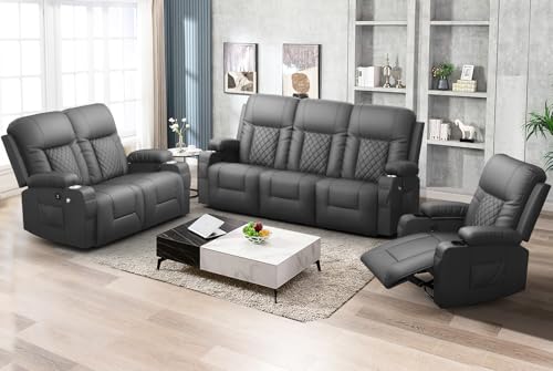 FURNIMAT Oversized Recliner Sofa Set with 3+2+1 Pieces in Living Room